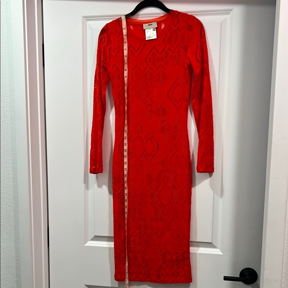 Bright red Fuzzi dress size XS. Lined.